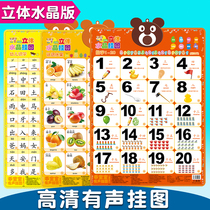 HD Crystal Sound Wall Chart children early education Enlightenment recognition number 1 to 100 children literacy card pronunciation toy