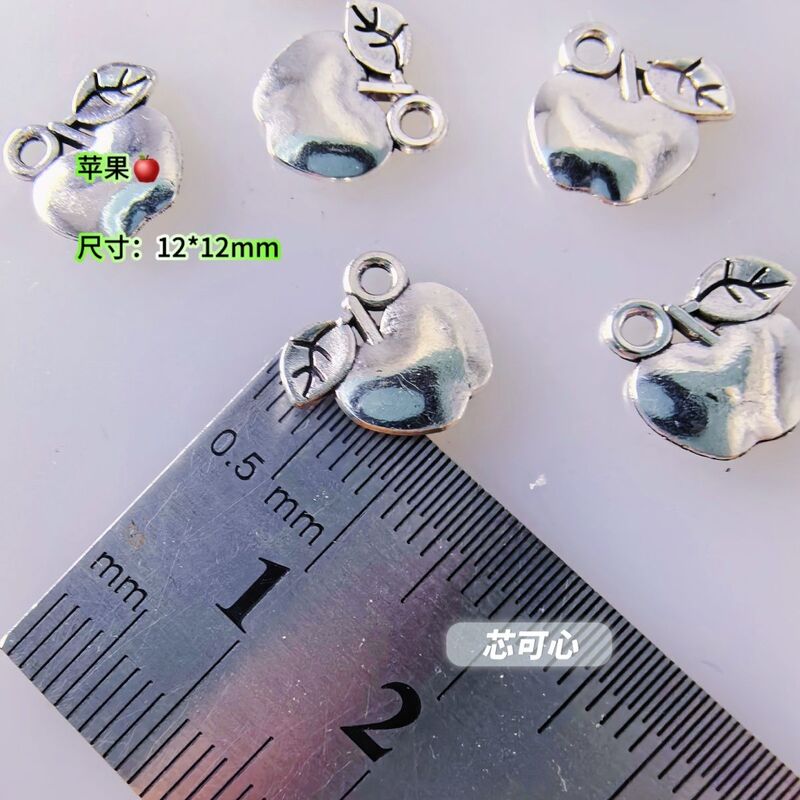 Little Apple Fruit Alloy Jewelry Accessories DIY Necklace Pendant Bracelet Earring Charms Handmade Small Parts