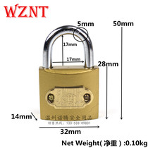 Metal imitation copper lock imitation copper color iron padlock buckle small lock Head anti-theft lock open padlock small padlock