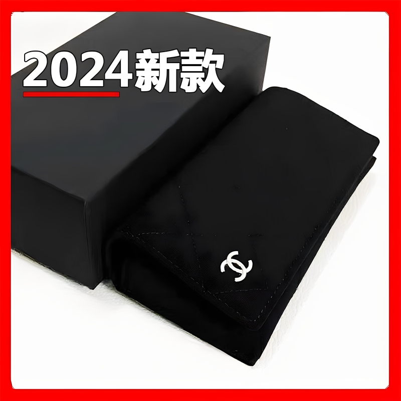 Linen Chanel-Style Sunglasses Case, Pressure-Resistant, High-End Portable Black Bag for Sunglasses, Anti-Pressure Storage for Myopia Glasses
