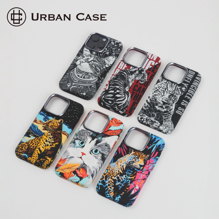 Urban Blue-Eyed Cat Feather Portrait iPhone Case