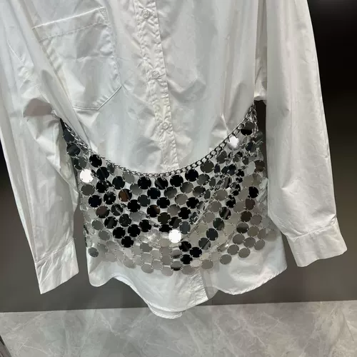 Весенний летний лонгслив, цепь, ожерелье, рубашка, блестки для ногтей, юбка, комплект, 2023 года, длина миди