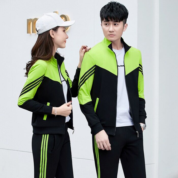 Sports suit Women in spring and autumn 2021 new large sizes Long sleeves thick cotton T men's three sets Fashion big size for running casual wear