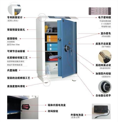 Két sắt / an toàn điện tử chính hãng Fu Jia HJM55 có khóa an toàn / an toàn được chứng nhận 3C - Két an toàn