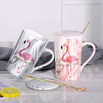 Marble TatXX_ENCODE_CASE_CAPS_LOCK_Off Ceramic Cups With Lid Spoon Large Capacity Mark Cup Brief Nordic Lovers Cup Manufacturer Volume Polyvalent