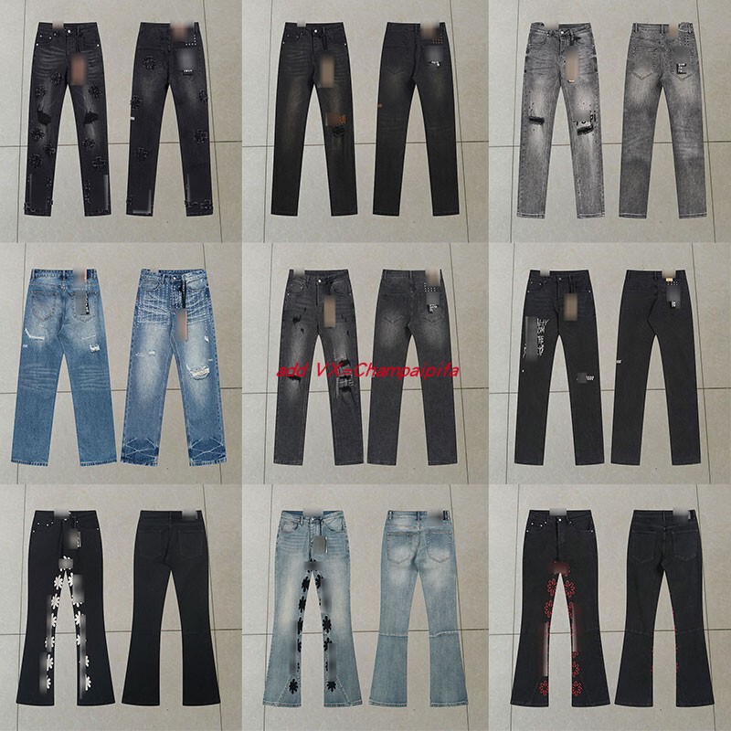 Foreign Trade Ksubi American High Street Fashion Brand Summer Unisex Letter Embroidery Washed Distressed Casual Jeans