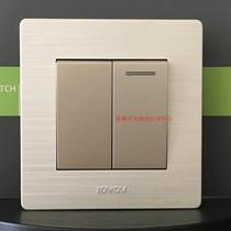 Lovov N3000 aluminum brushed two-open double-control lovov switch to ensure factory direct supply full reduction