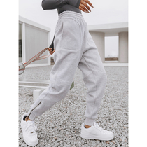 ARIA outdoor casual sweatpants womens loose straight leg pants running yoga fitness pants padded trousers autumn and winter
