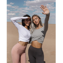 ARIALEISURE Short Leisure Yoga Top Women Running Fitness Wear Round Neck Long Sleeve T-shirt Sports Blouse