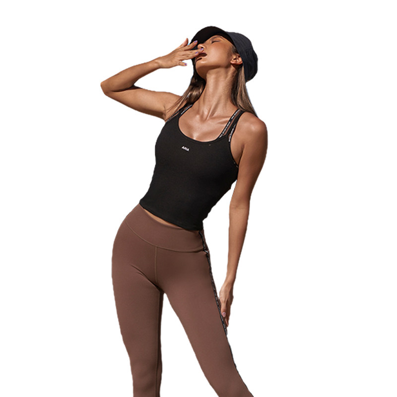 ARIA LEISURE thin sling sports underwear women sexy gathered back bra fitness yoga vest summer