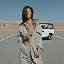 ARIA LEISURE spring and autumn one-piece womens casual long sports pants running loose fitness clothes long sleeve suit