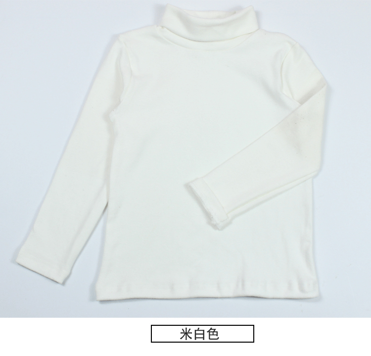 Bé trai và bé gái mặc áo cotton dày cổ cao tay dài mùa thu và áo thun mùa đông cho bé áo thun có cổ bé trai