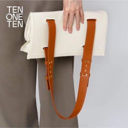 Оригинальная дизайнерская большая кожаная сумка на одно плечо