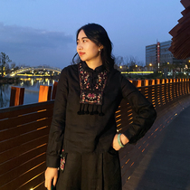 (Hangzhou Hiriu Apparel) Linen Heavy Industries embroidered national wind blouses 2021 spring and summer long sleeves