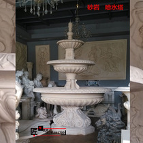 Outdoor Fountain Landscaped Water Landscape Artificial Sandstone Courtyard Decoration Triple Water Tower Decoration Sculpture Pendulum Manufacturer