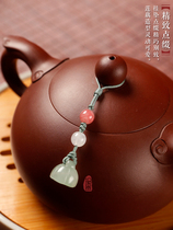 Original purple clay teapot rope knot boutique pendant handmade teapot buckle creative bag accessories kettle rope pendant small