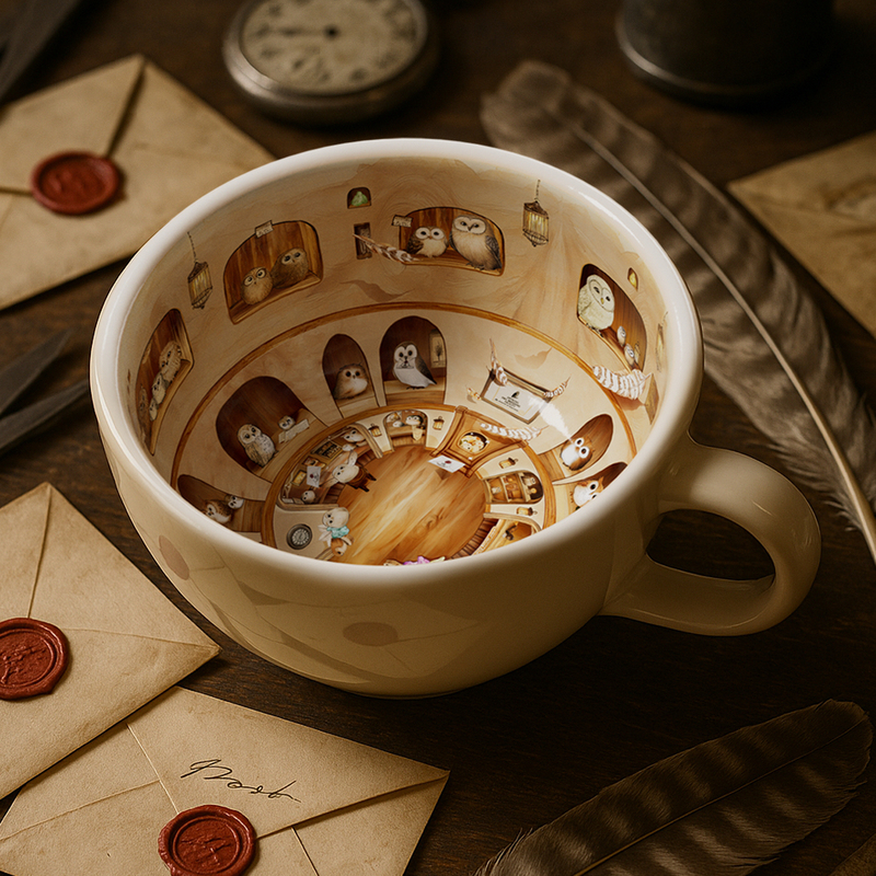 ins Wind Cute Owl Shop Mug Ceramic Cup Water Cup Glaze-In-Paint Unrealistic Harry Potter Merchandise