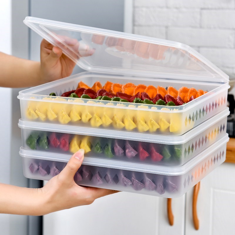 Water Dumplings Extra-large Rectangular Containing Box Preservation capacity with lid oversized box Home Water dumplings Frozen Undivided