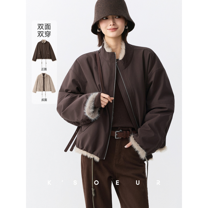 Sister K Ksoeur [Advanced Warm Sunshine] Reversible Lightweight Parka Eco-Friendly Fur Loose Warm Coat