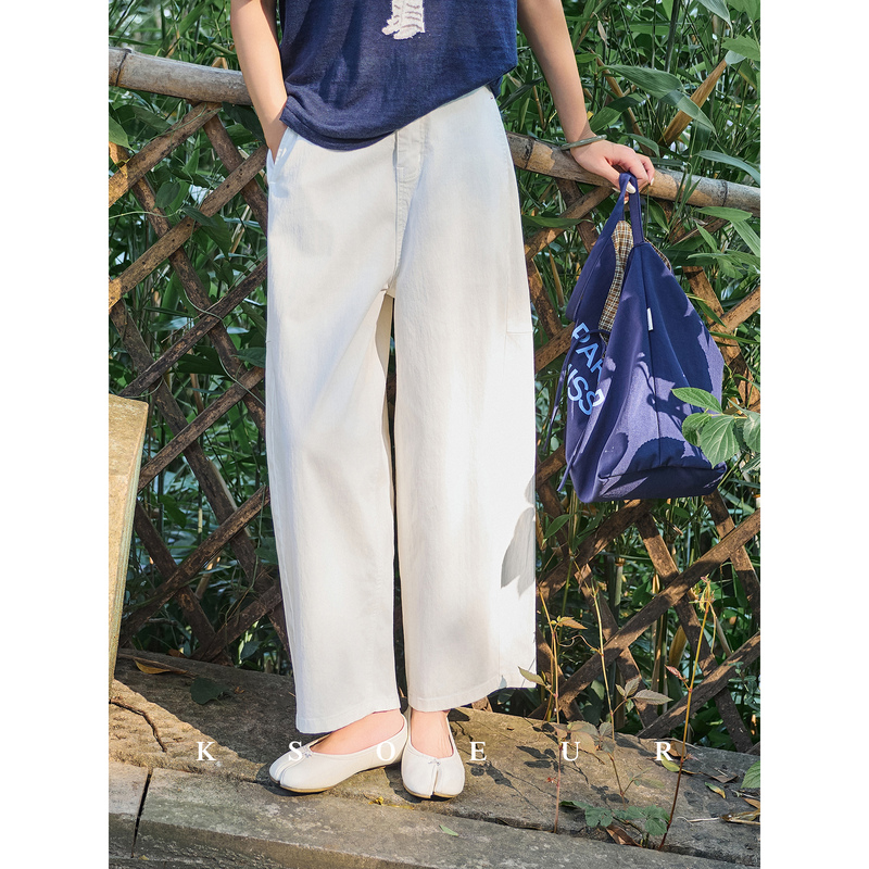 Chen Jie Kiki【Breathing Denim】Neat, Relaxed, Anti-Fading Cotton Stretch Nine-Point Balloon Jeans for Women Chen Jie Kiki【Breathing Denim】Neat, Relaxed, Anti-Fading Cotton Stretch Nine-Point Balloon Jeans for Women