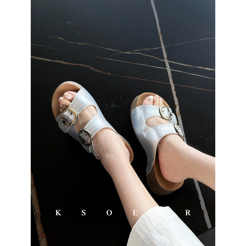 K Sister Ksoeur Arch Bridge Thick-Soled Birkenstock Slippers High-End Thick-Soled Height-Increasing Women's Slippers