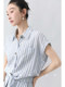 K sister KSOEUR vestido de dos piezas falso de camisa de temperamento exquisito de algodón a rayas fresco y natural para mujer