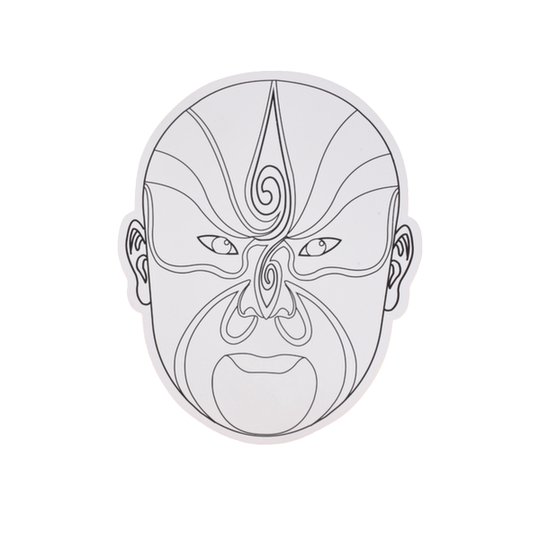 Peking Opera Facial Makeup Tribal Totem Handmade DIY Blank Painting Graffiti Flat White Cardboard Kindergarten Children's Line Drawing