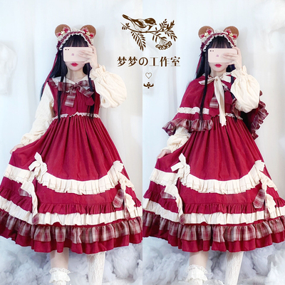 taobao agent Little Red Riding Hood, genuine retro dress, Lolita style, Lolita OP