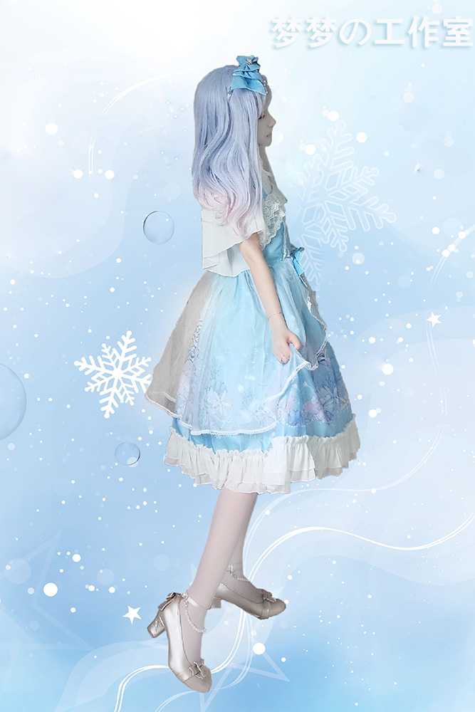 Bản gốc Nhật Bản Lolita lolita Nàng tiên cá Jimeng Mùa hè Mới Eo cao JSK Sling Dress 	váy nịt eo	