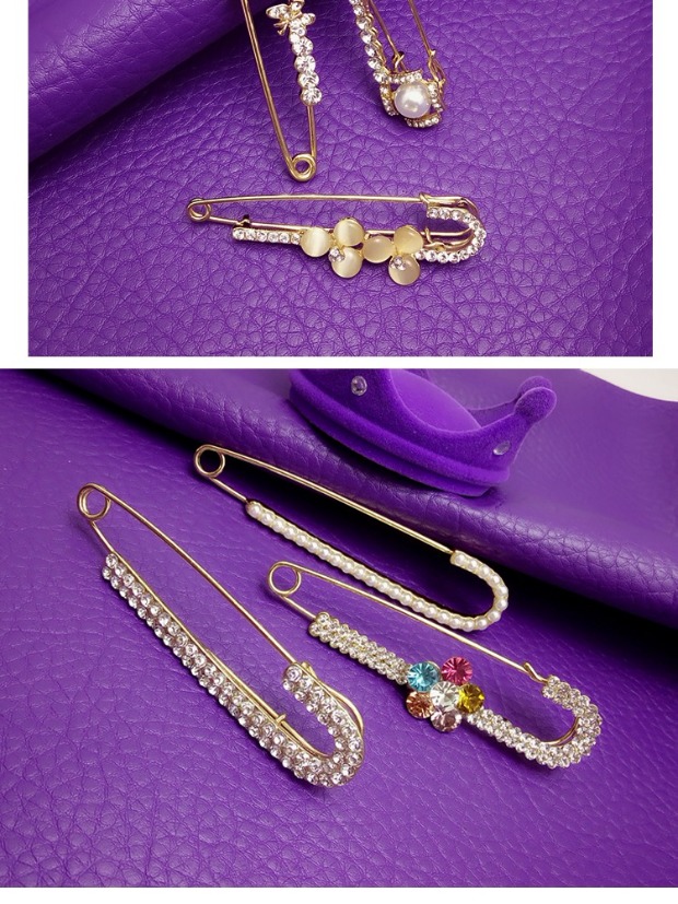 Mùa thu đông đơn giản phiên bản Hàn Quốc của áo len cardigan cardigan pin pin cố định quần áo trâm cài ngọc nữ khóa khăn choàng ghim cài áo vest nam cao cấp
