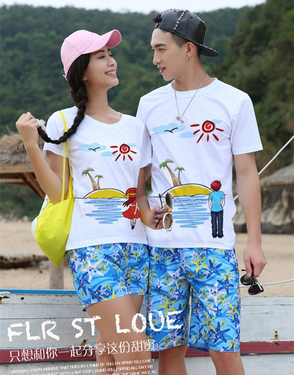 Quần đi biển dành cho nam quần lửng khô nhanh bên bờ biển ngày lễ cộng với kích thước quần hoa ống quần quần suối nước nóng quần bơi cho nữ 	quần dài đi biển	