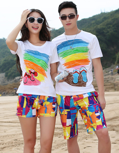 Quần đi biển mùa hè nam, quần năm nhanh khô, Sanya, kỳ nghỉ bên bờ biển, quần short, in xu hướng của phụ nữ, bơi lội đôi 	quần đi biển cho nam	