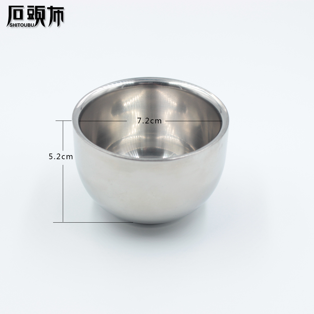 Stone cloth double-layer stainless steel soap bowl Shaving cream bowl Shaving soap foam small bowl Shaving foam bowl 