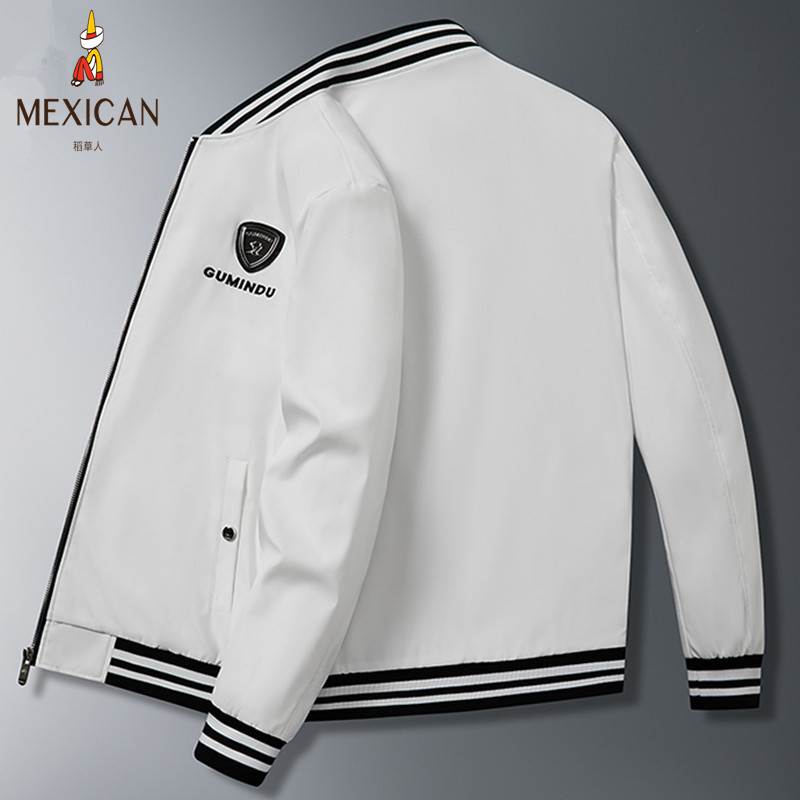 Mexican Spring and Autumn New Jacket Men's Coat Baseball Collar Casual Fashion Embroidery Versatile Top