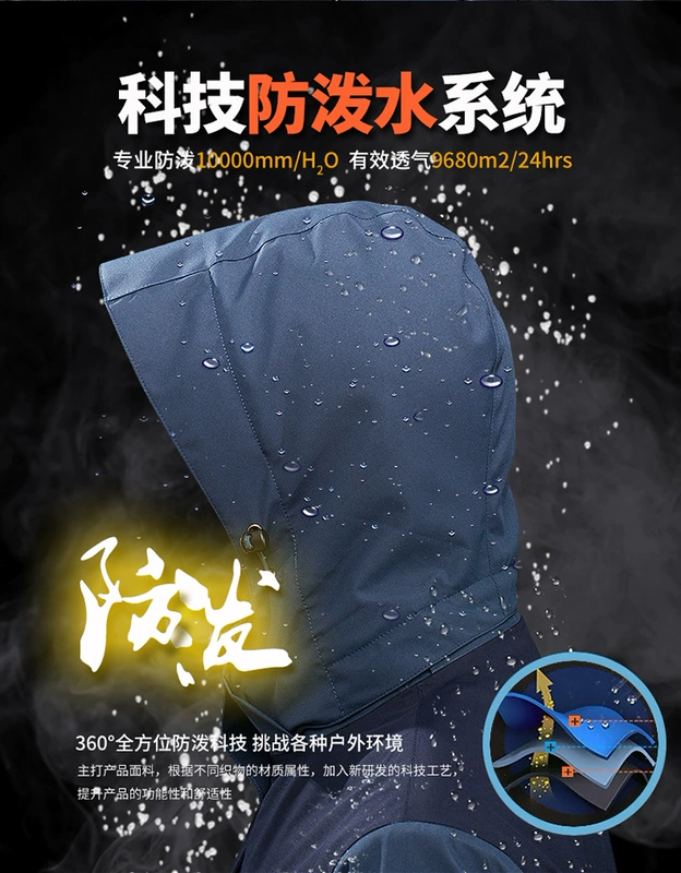 2018 áo khoác mới nam thương hiệu thủy triều lạnh không thấm nước lông cừu ấm hai mảnh quần áo phụ nữ leo núi quần áo trượt tuyết - Quần áo ngoài trời