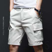 Summer mens loose casual shorts overalls pants straight trendy five-point pants 2021 New Sports mens pants summer