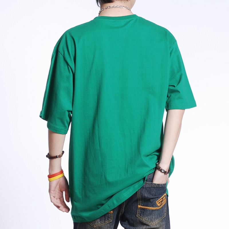 Mùa hè mới ngắn tay nam và nữ lỏng lẻo cộng với phân bón XL màu rắn cổ tròn áo thun hip-hop đáy áo Oversize áo thun nam tay ngắn có cổ