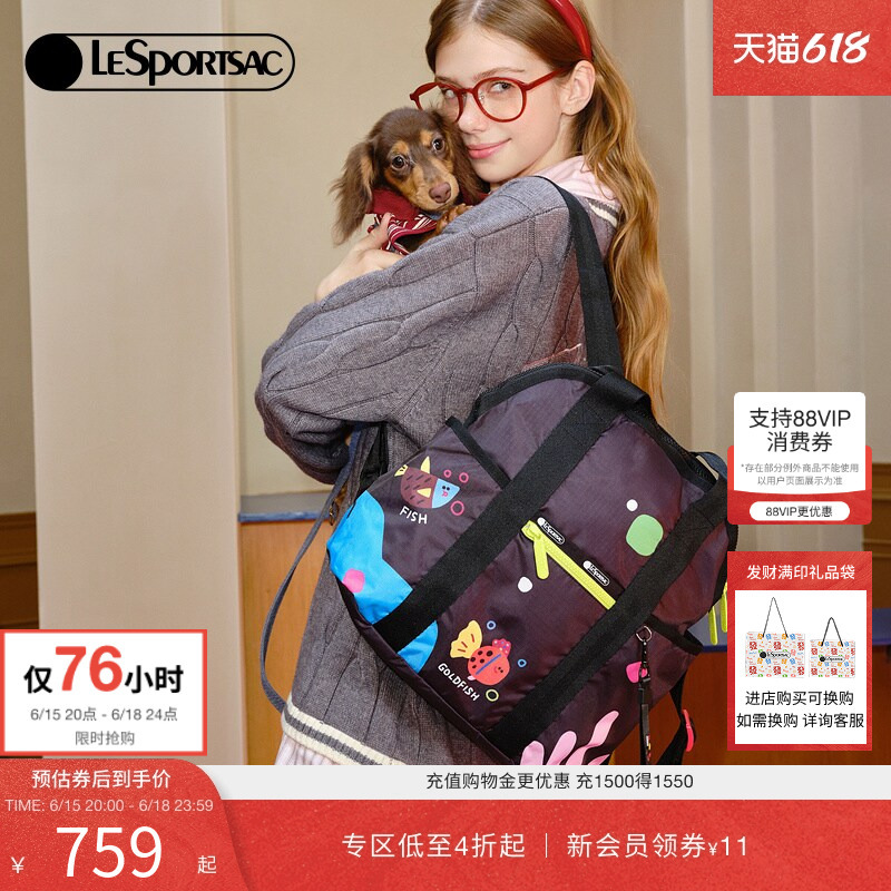 Lesportsac New Model Duck-Themed Collaboration Backpack, Large Capacity Cute Mommy Bag Travel Backpack Lesportsac New Model Duck-Themed Collaboration Backpack, Large Capacity Cute Mommy Bag Travel Backpack