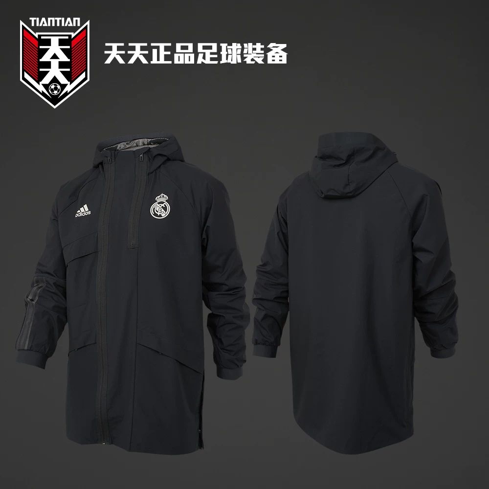 Adidas, королевская футбольная куртка с капюшоном, дождевик