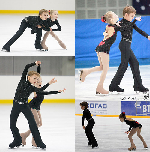 Ice Spirit Figure Skating Suit Stage Performance Assay Exam Double People Slip Classic Peach Hearts Black Bright Drill custom