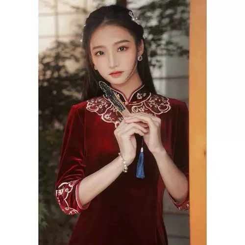 Элитный воротник, ципао, с вышивкой