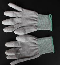 Carbon fiber coated palm gloves pu coating coated with gluing dust-free nylon industrial electronics factory antistatic gloves