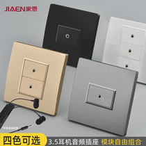 Type 86 Wall 3 5mm headphone audio socket panel computer multimedia single double hole headset straight plug no welding