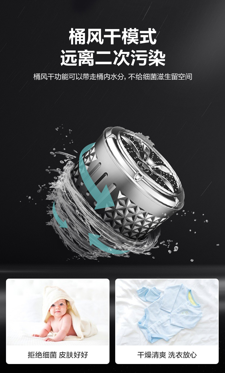 海信 母婴小型杀菌波轮洗衣机 3kg 0.2㎡占地 图12