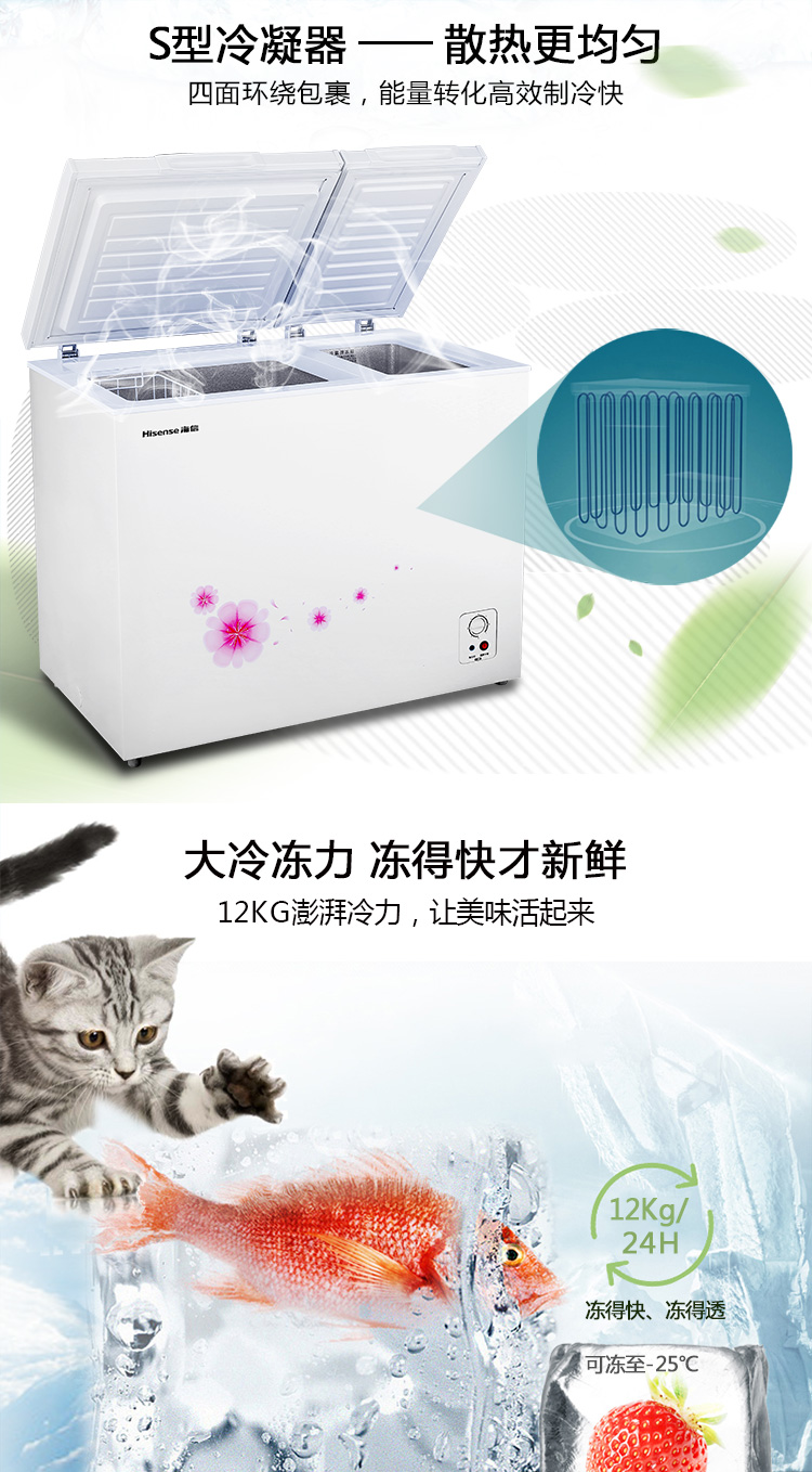 tủ lạnh trữ sữa mini Hisense / Hisense BCD-206NU / A Tủ đông lạnh nhỏ và đông lạnh nhiệt độ ngang đôi và đông lạnh giá tủ lạnh sanaky
