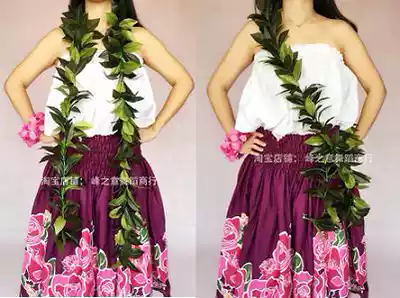 Hawaiian Hula Leaf Neck Ring Traditional Modern Hula Accessories Garland Maile King Lei