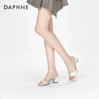 Daphne/达芙妮 Модные элегантные мюли на каблуке, босоножки с квадратным носком, коллекция весна 2020 года, городской стиль, широкий устойчивый каблук