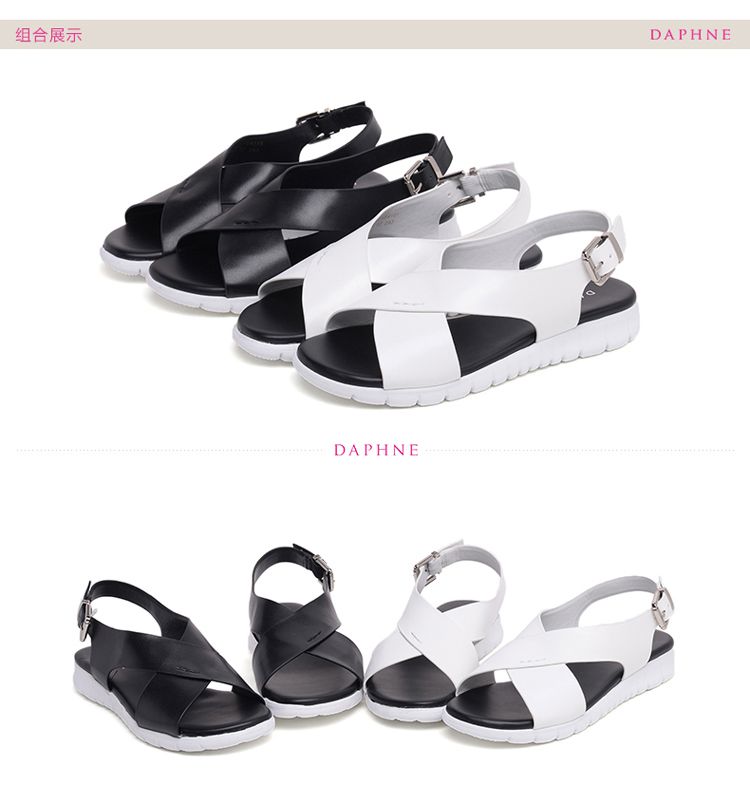Daphne Daphne hè mới thoải mái khóa dép dép nữ phẳng 1016303054 sandal