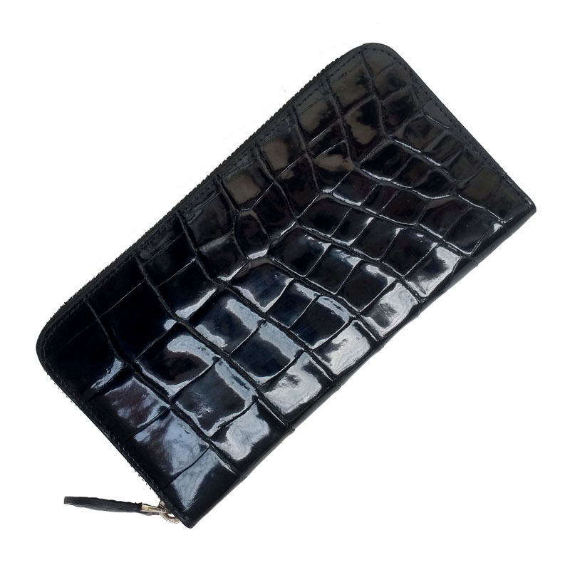 Allocator wallet men long handbag black leather handbag scratch bag zipper bag