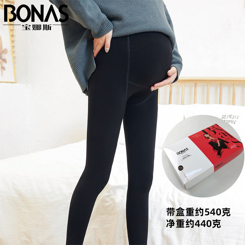 Pines Pregnant Woman Plus Suede Pants Socks Stomping Pants 7347 Silk Socks Child Care Adjustable Autumn And Winter Style Warm Inner Hitch Pants